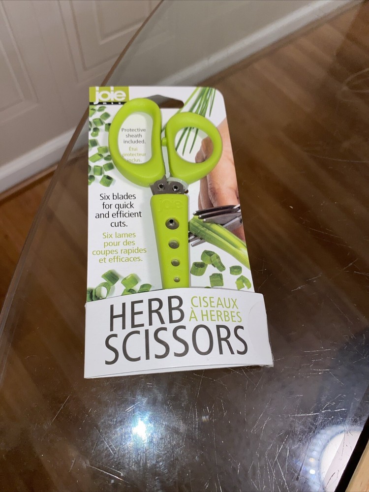 Joie Herb Scissors 6 Blade & Protective Sheath & Leaf Stripper Kitchen Scissors