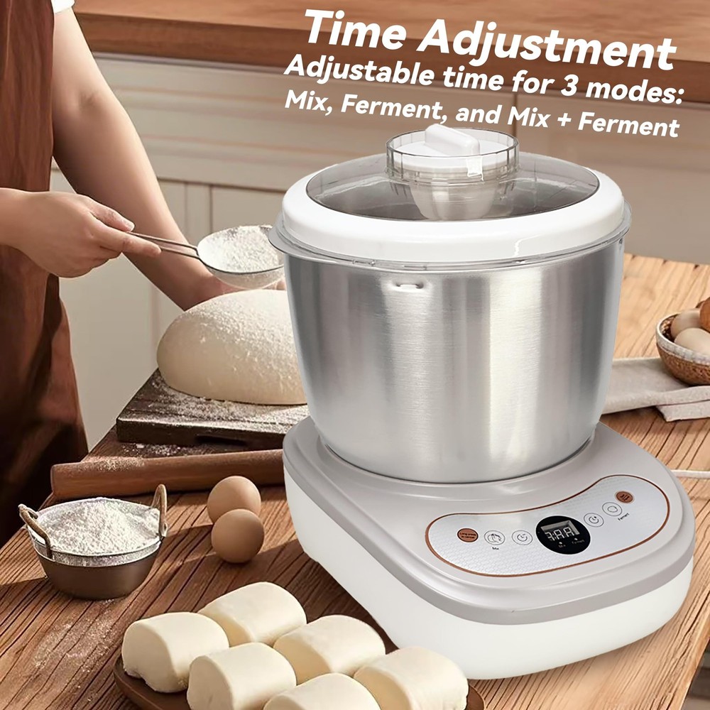 Dough Maker with Ferment Function 7.4Qt Large Capacity Large, Gray