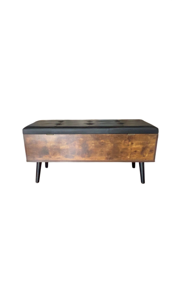 Midcentury storage bench w/hidden storage