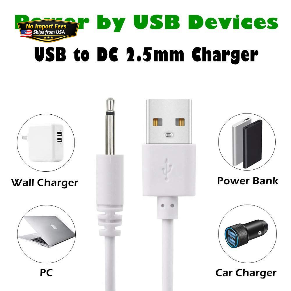 BATSOEASY 2 Pack 2.7ft Replacement DC Charging Cable, 10 centimeters, White