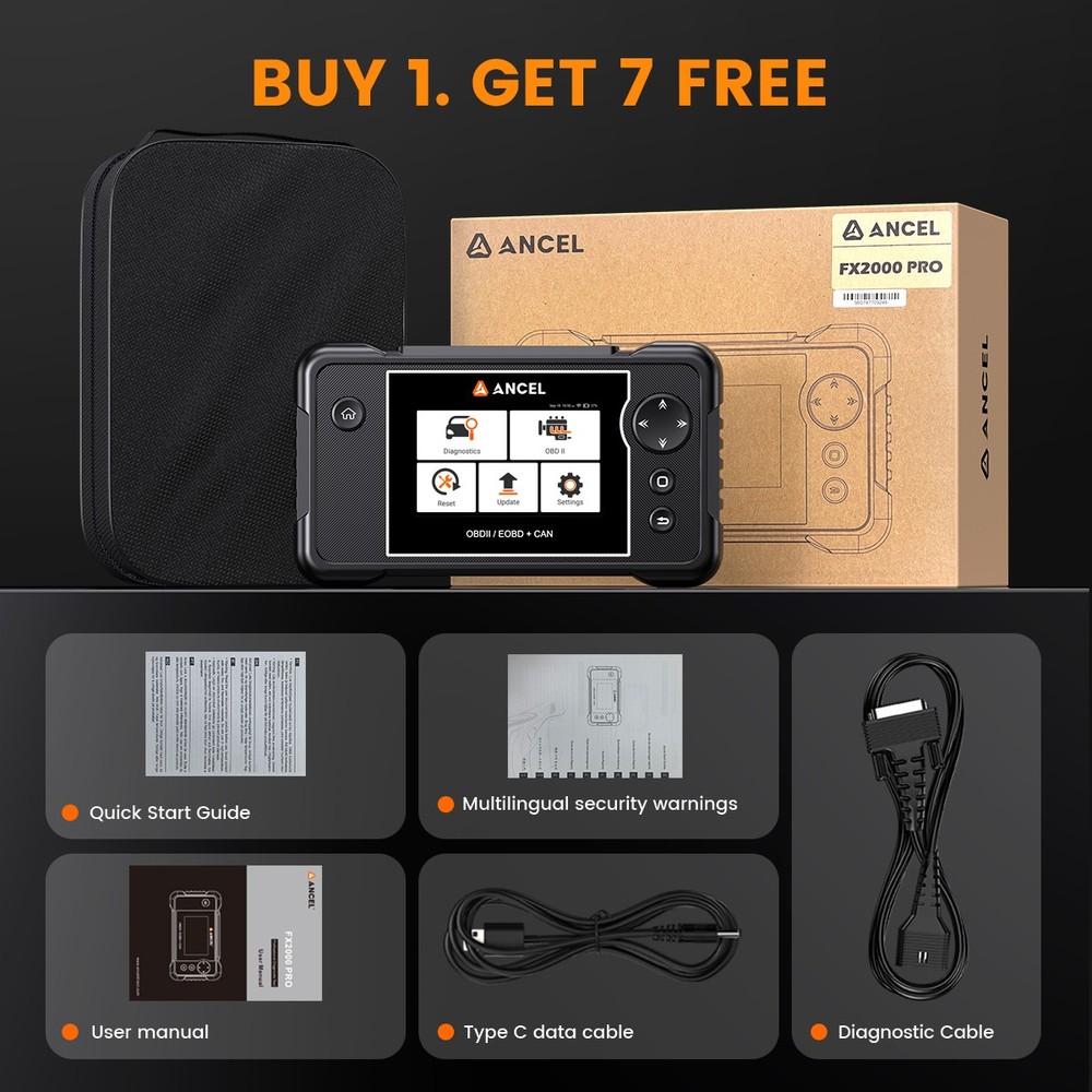 ANCEL FX2000 PRO OBD2 Scanner ABS SRS TCM PCM Code Reader ABS Bleeding DPF Regen