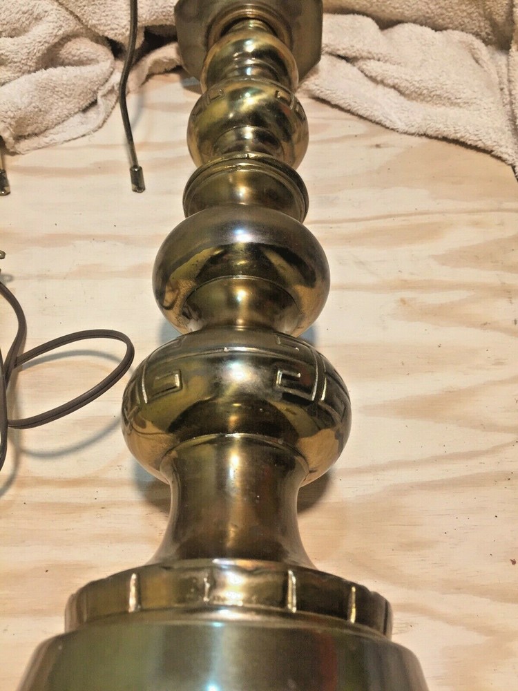 Art Deco Thick HEAVY solid CAST brass table lamp