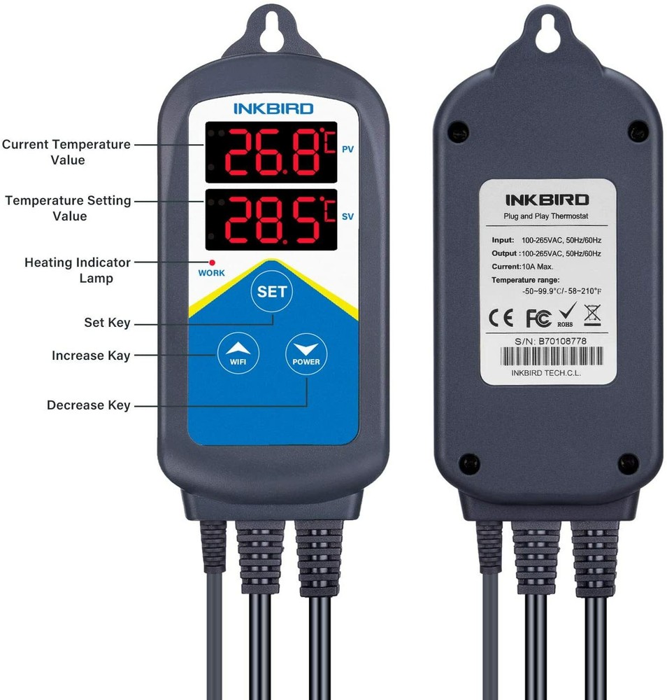 Inkbird 306 Digital Temperature Controller Heater Thermostat Switch Timer 110V