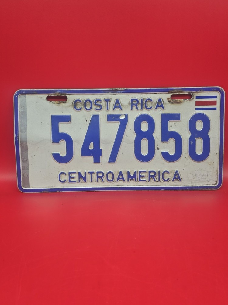 Costa Rica License Plate - Original / Real / Authentic / Used