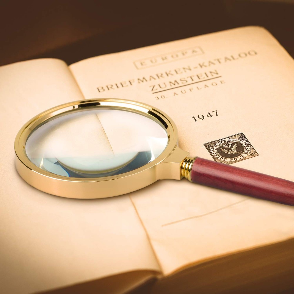 BASUNE 10X Handheld Magnifier, Round Lens Diameter: 80mm, Plastic Frame