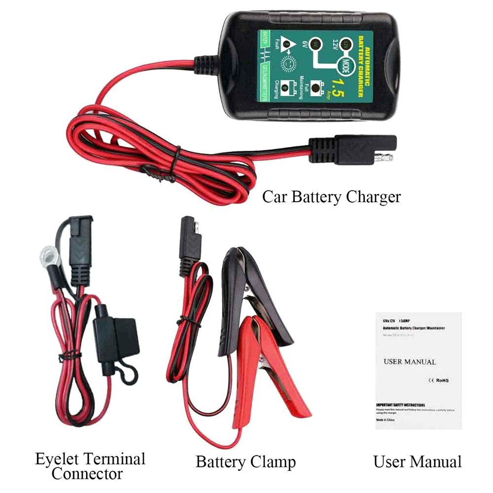 Automatic Battery Charger Maintainer Motorcycle Trickle Float For 6V 12V Battery