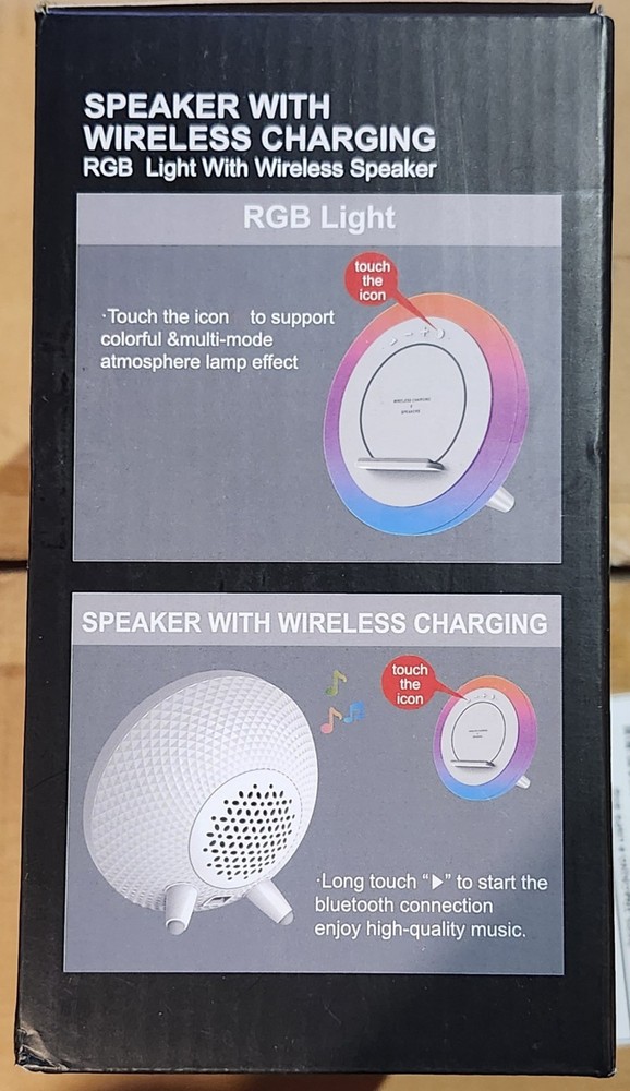 Bluetooth Wireless Speaker Round A21C with Wireless Charging LED RGB Light