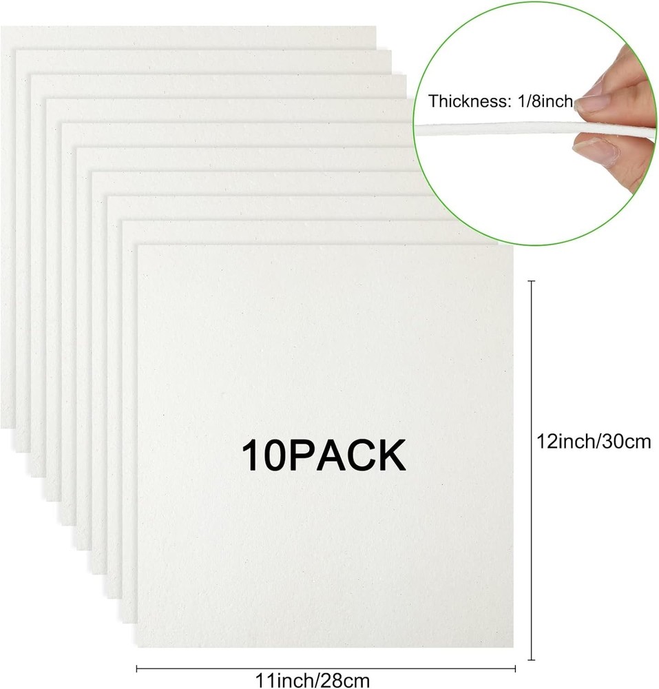 11x12” Fireproof Ceramic Fiber Paper - 10 Sheets for Crafts & Projects