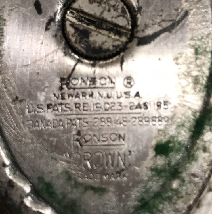 VINTAGE RONSON CROWN TABLE LIGHTER SILVER PLATED