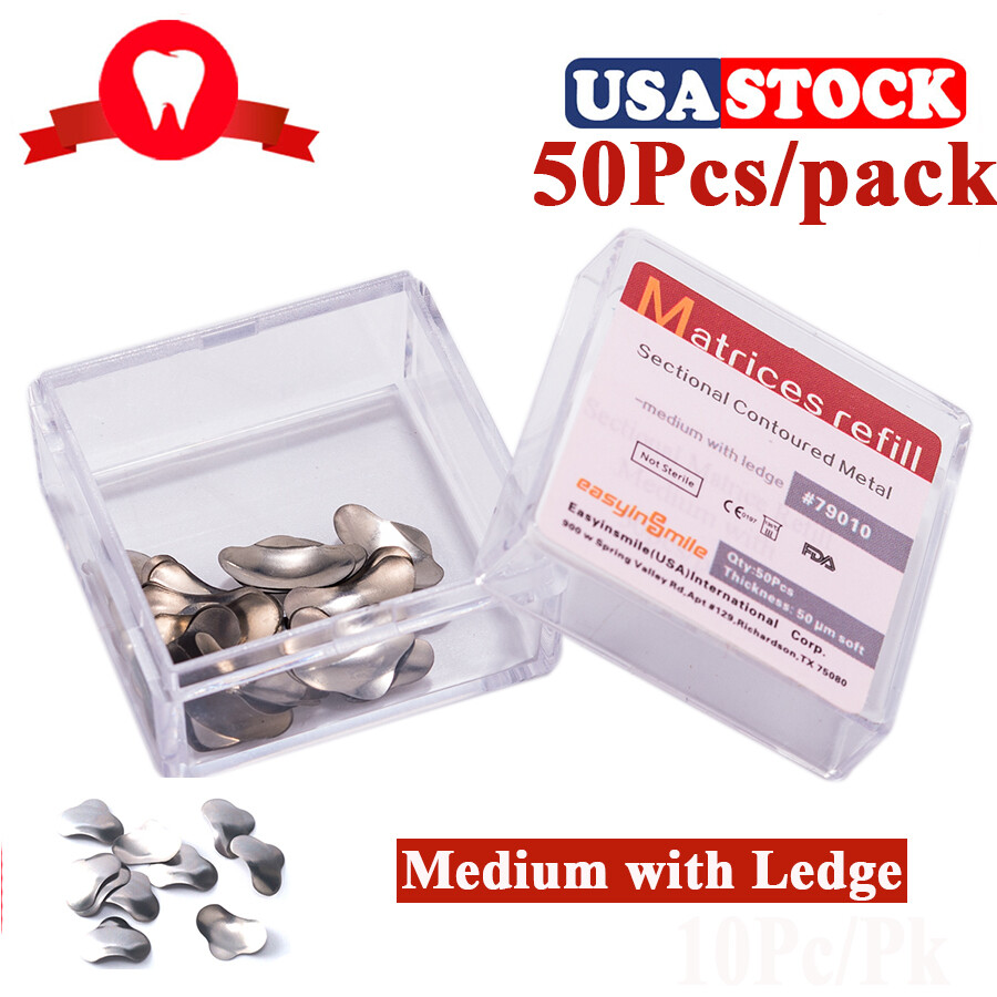 500pcs Dental Sectional Contoured Matrices Refill Band Matrix Soft M With Ledge
