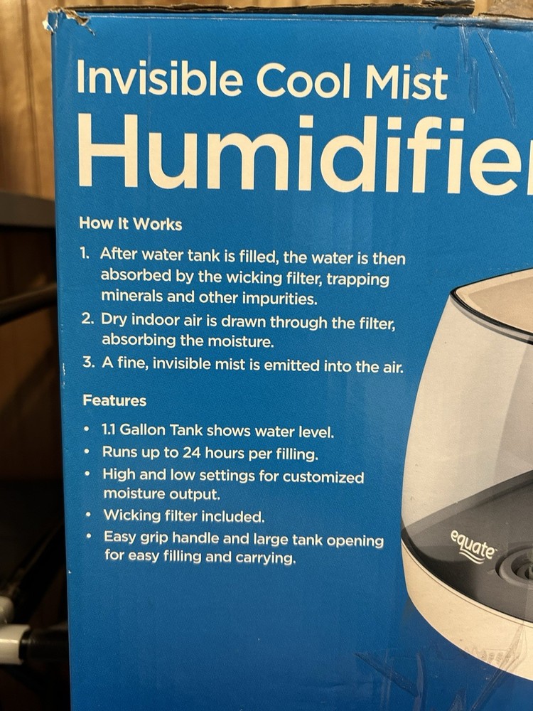 equate invisible cool mist humidifier