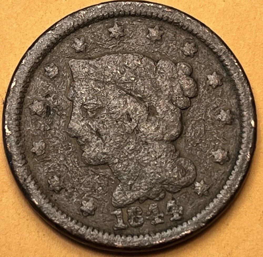 1844 Braided Hair Large Cent