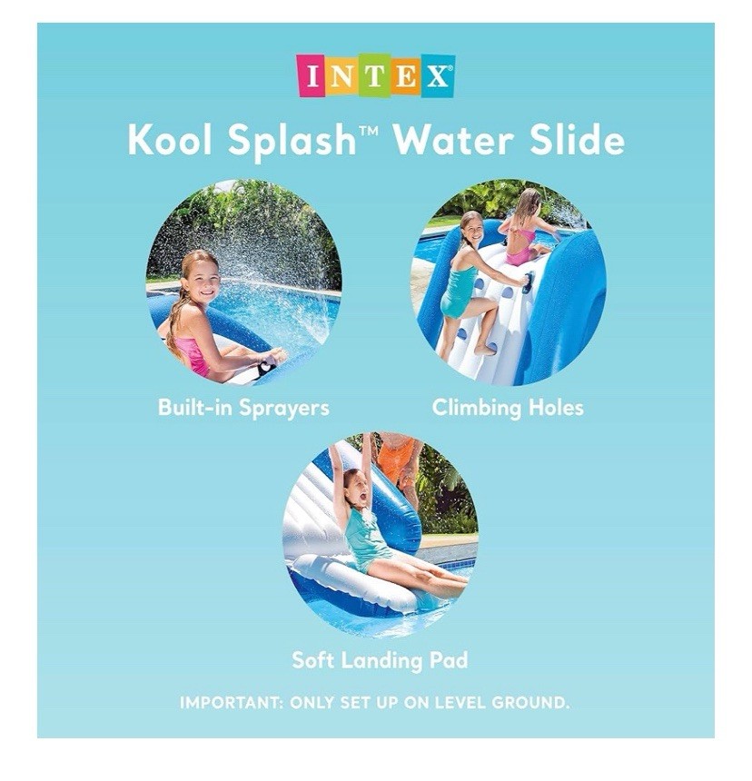 Intex Kool Splash Inflatable Pool Water Slide Play Center with Sprayer, Blue