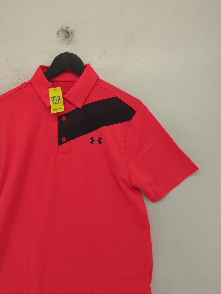 Under Armour Men's Polo S Orange Polyester with Elastane Basic New with tags