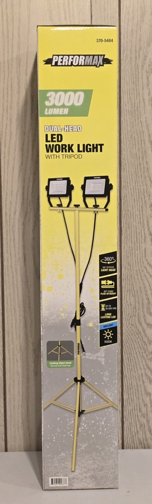 Performax 3000 Lumen Dual Head LED Work Light with Tripod