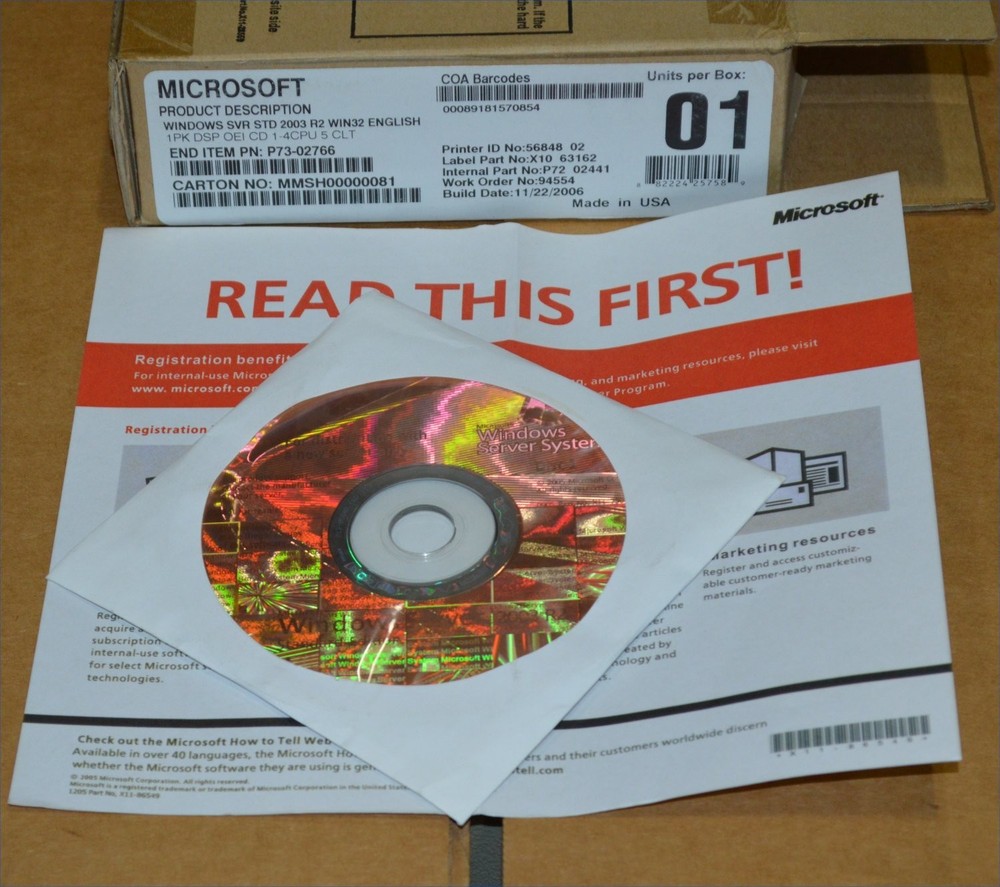 Windows Server Standard 2003 R2 WIN32 English