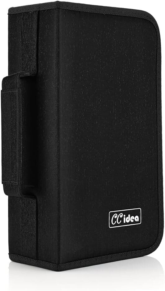 CCidea CD Case DVD Case Storage Holder-128 Capacity, 2 Wallet Black