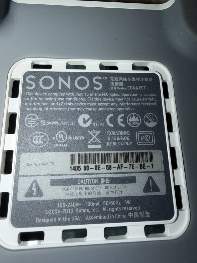 Sonos Connect Wireless Home Audio Receive - White