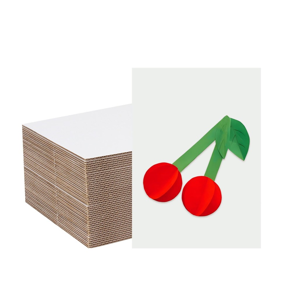 zmybcpack 200 White 5x7" Corrugated Cardboard Sheets - Durable & Protective