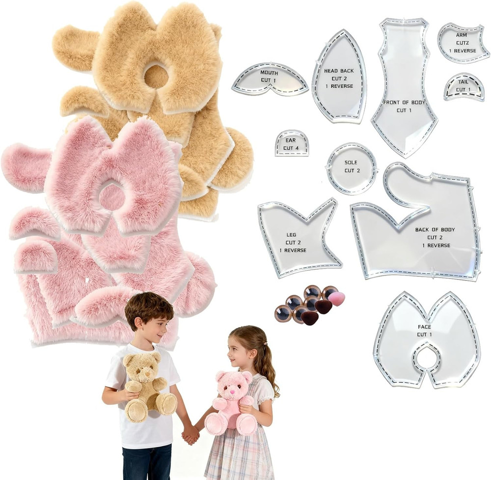 10 Inch Memory Bear Quilting Templates & Sewing Patterns - Beginners Friendly |
