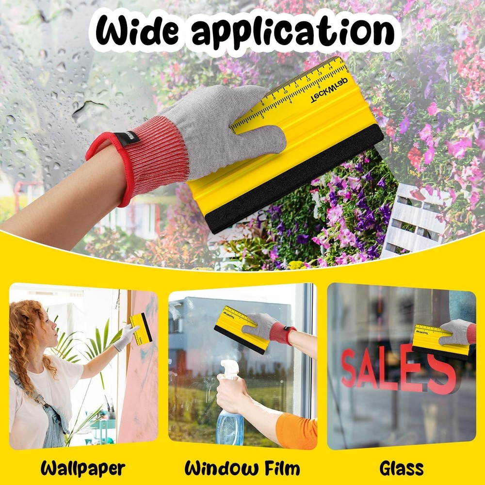 TECKWRAP Squeegee for Vinyl Felt Squeegee Scraper Tool for Decals, Inkjet Sti...