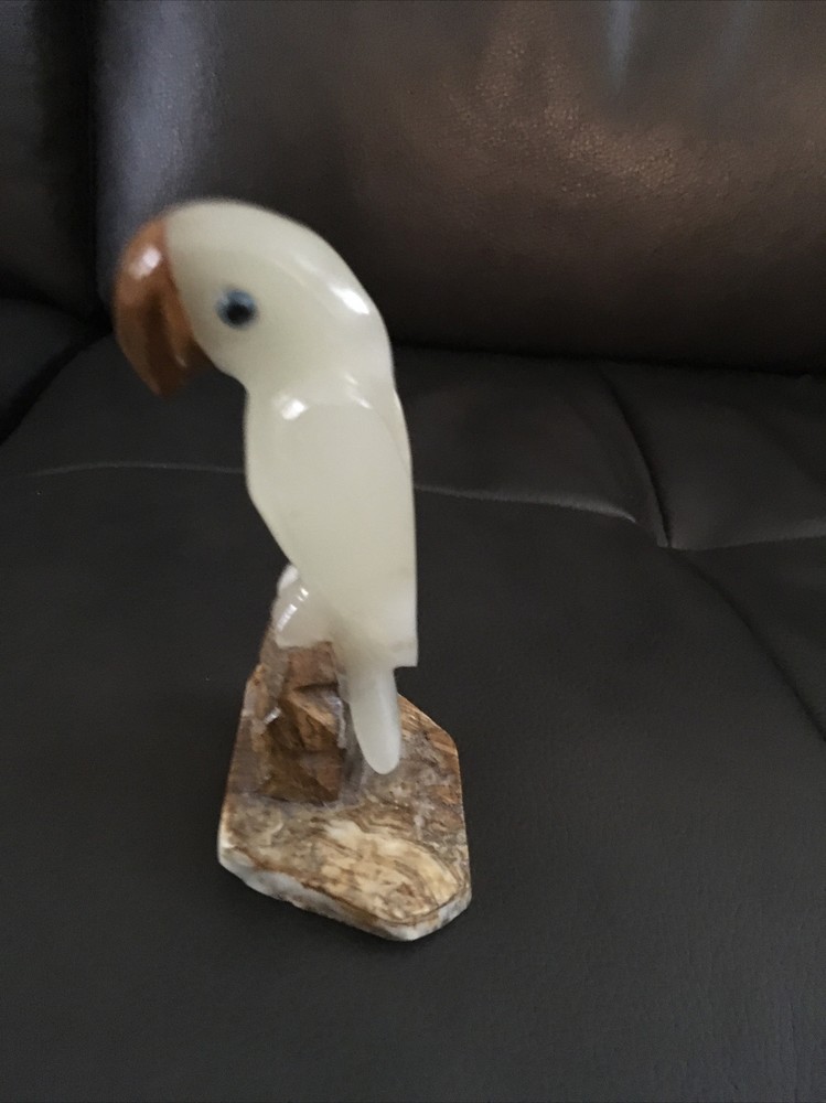 5 Inch Stone Carved Parrot