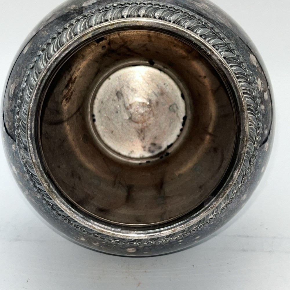 Vintage Silver On Copper Footed Bowl