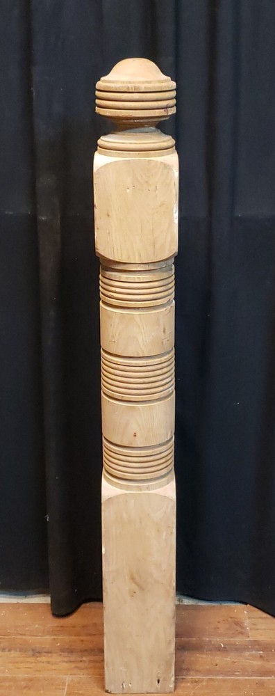 Restored Ornate Solid Oak Newel Post 50 1/4" by 5 3/4"  GA9714