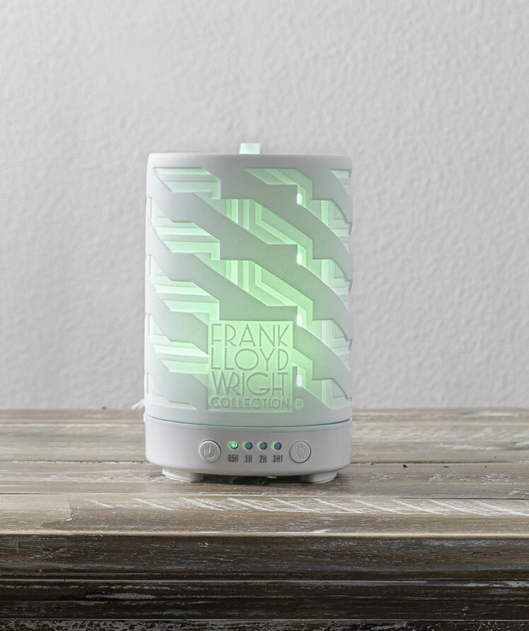 Ebros Frank Lloyd Wright Imperial Hotel Porcelain Essential Oil Diffuser W/ LED