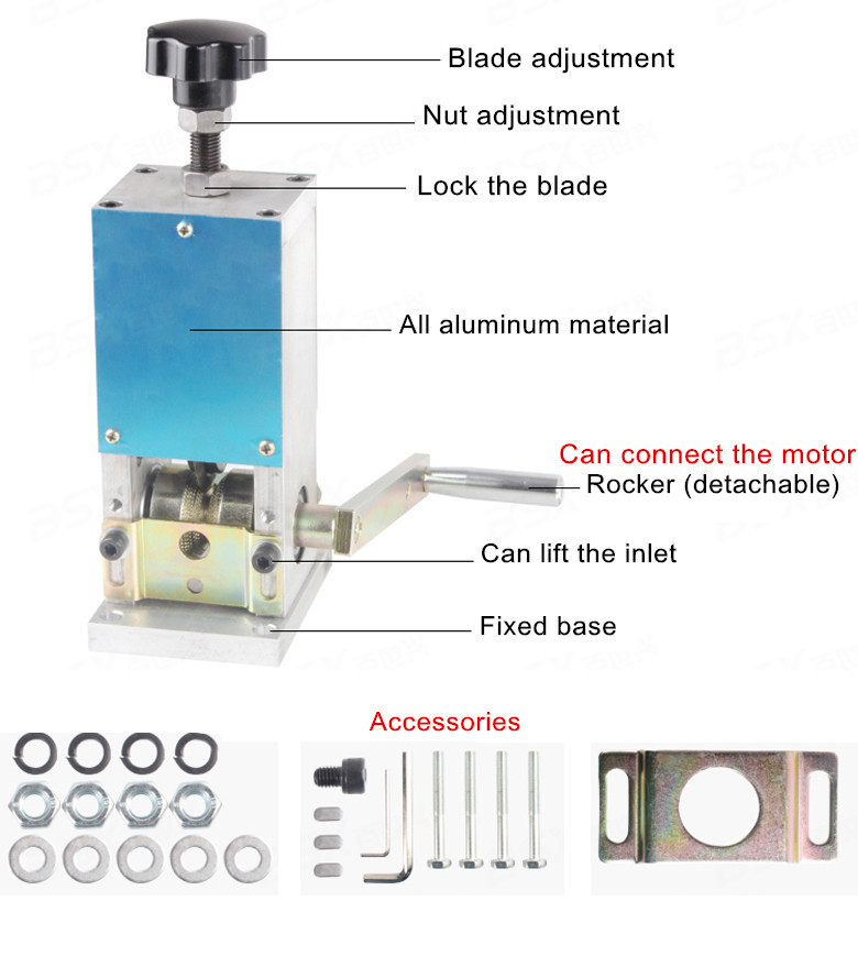 Manual Wire Cable Stripper Stripping Recycle Copper Machine Motor Can Connected