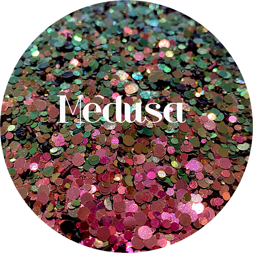 Premium Polyester Glitter - Pink to Green Color Shift Dot Mix