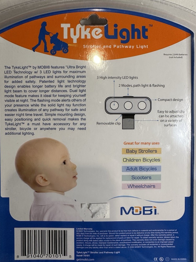 Mobi TykeLight Stroller and Pathway Ultra Bright LED Light - New in Package