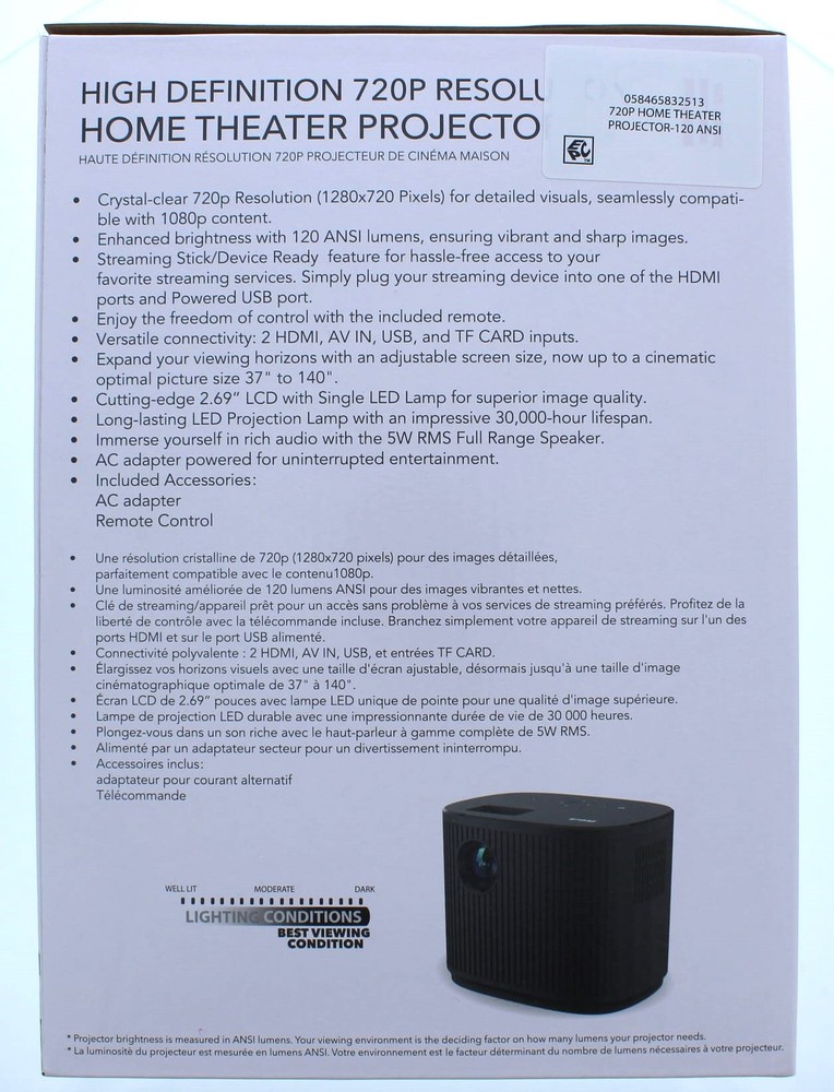 RCA High Definition 720P Resolution Home Theater Projector