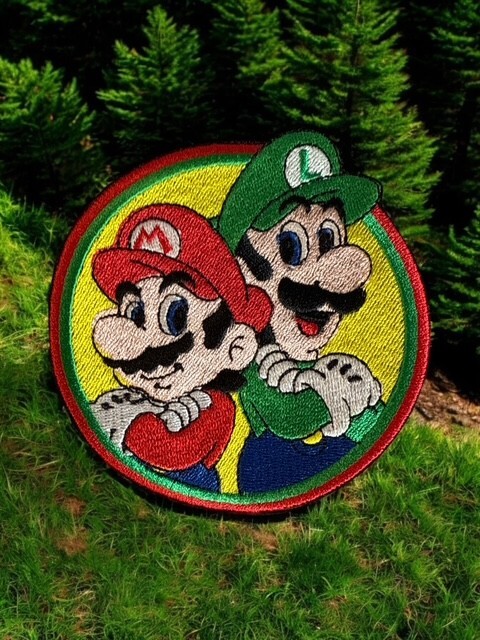 Mario/Luigi Embroidery Patch Multi Sizes