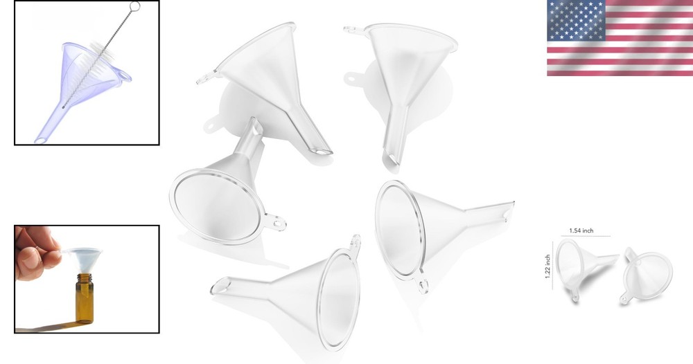 Compact 5-Pack Mini Funnels - Essential Tools for Accurate Pouring and Crafting