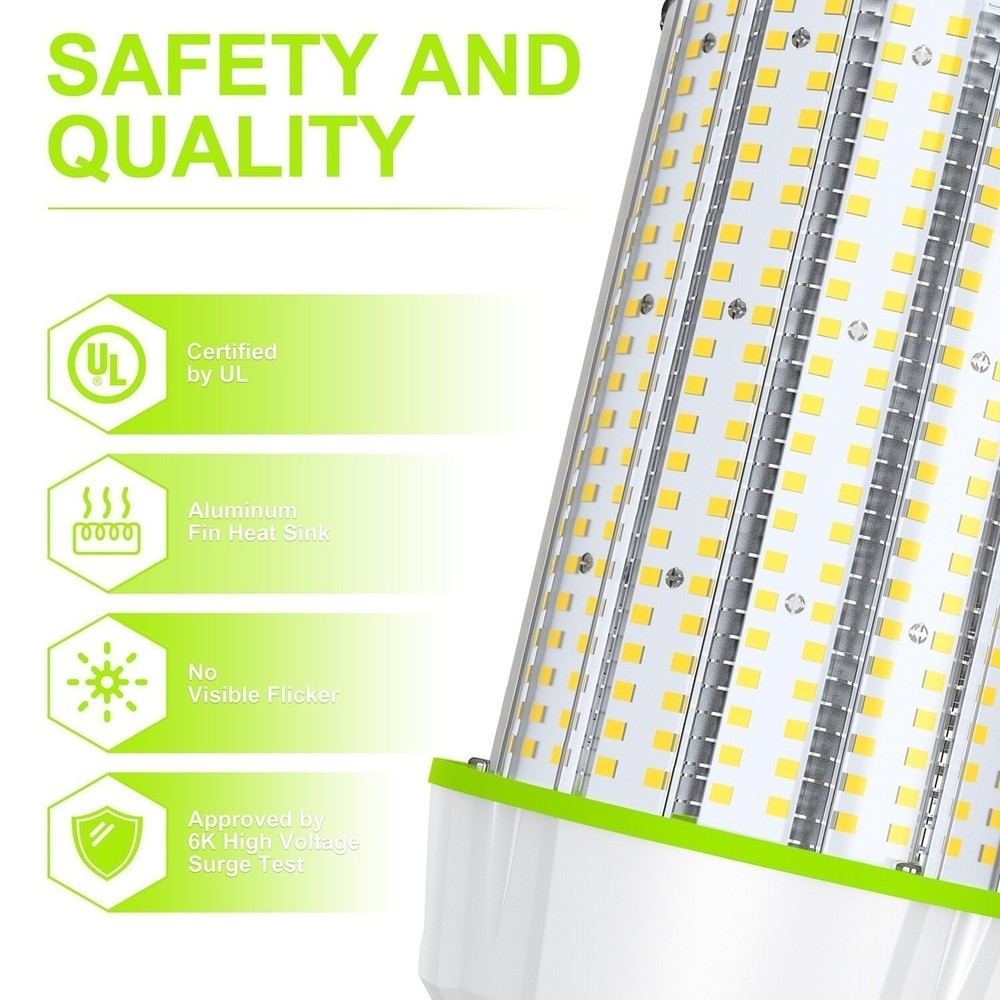 2Pack 100W LED Corn Light Bulb, 15000 Lumen 5000K 450W HID Replacement E39 Mogul