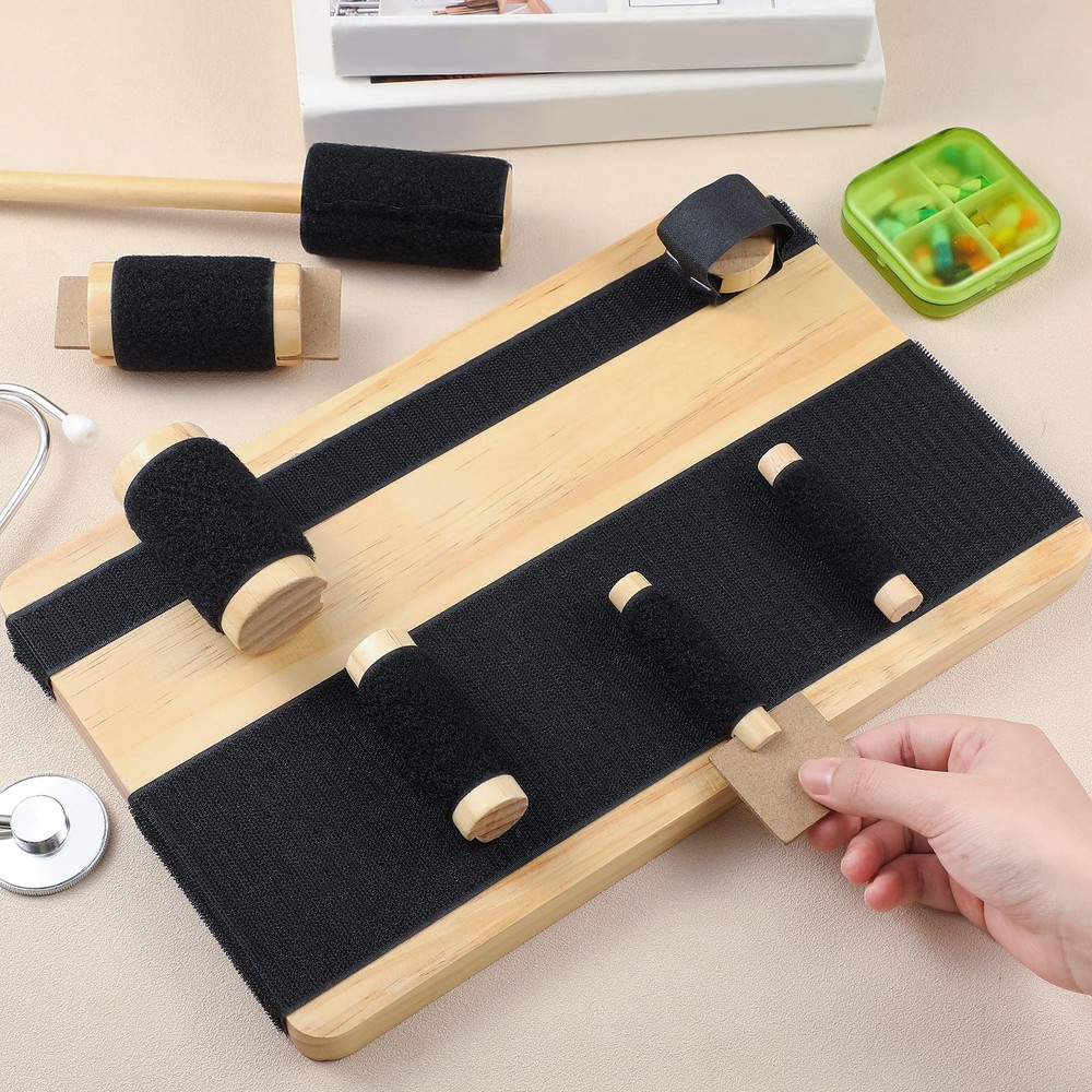Hand Exercise Board with Hook and Loop Fasteners Hand Therapy Tool Equipment ...