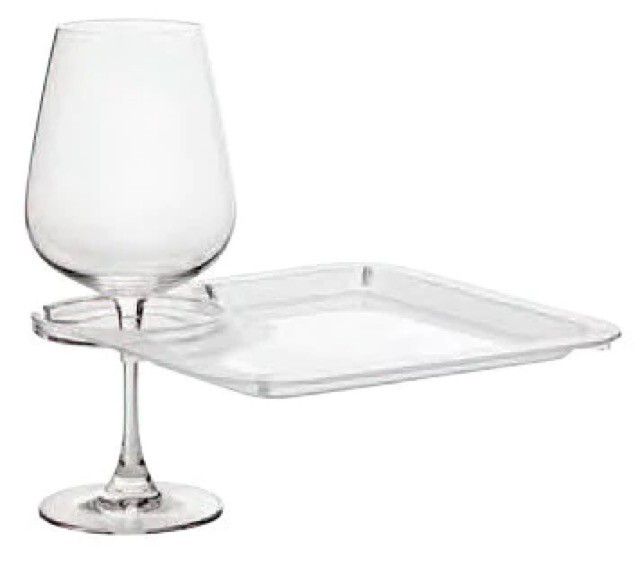 Party Plate With Built In Stemware Holder