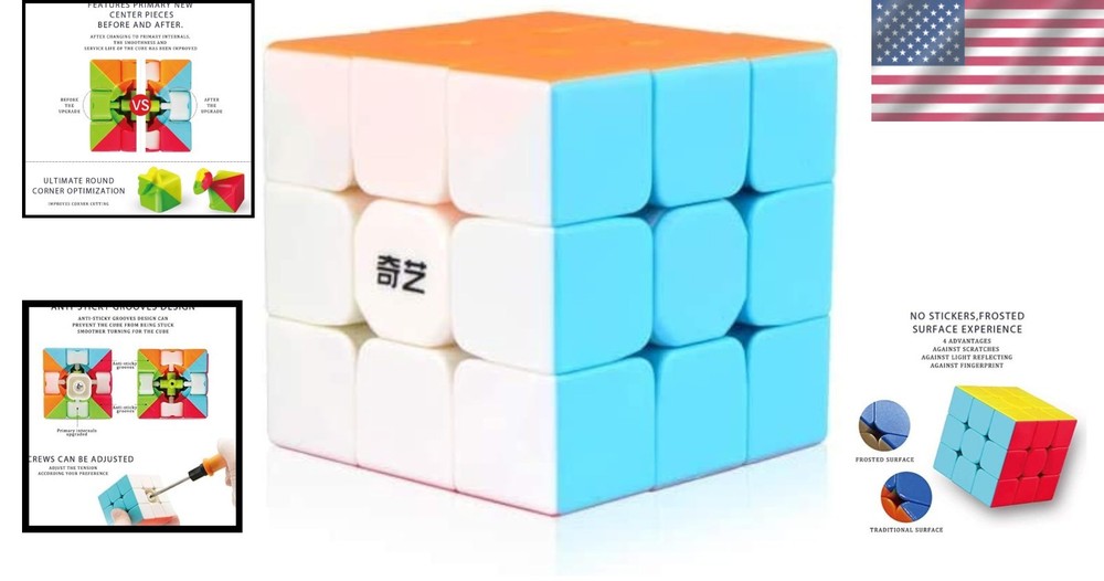 56mm Warrior W Stickerless Magic Cube - Boost Concentration & Dexterity