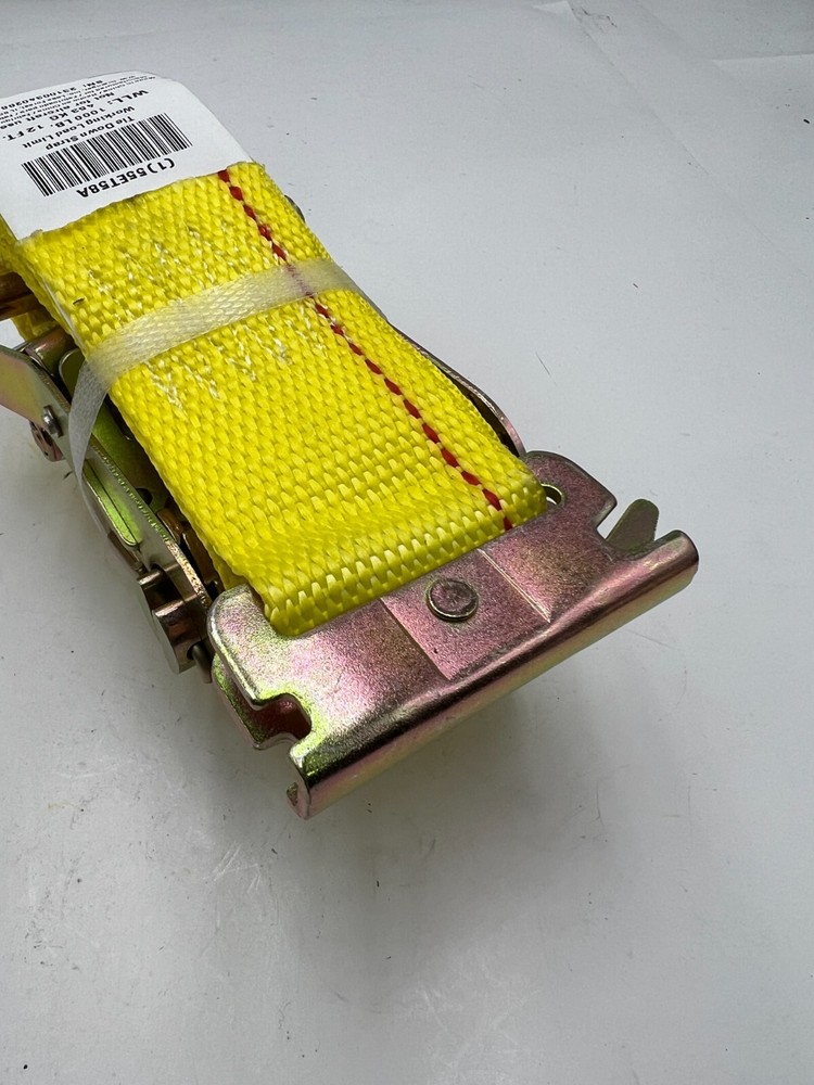 Ratchet Tie Down Strap 55ET58, 1000 lb WLL, 12FT. Yellow