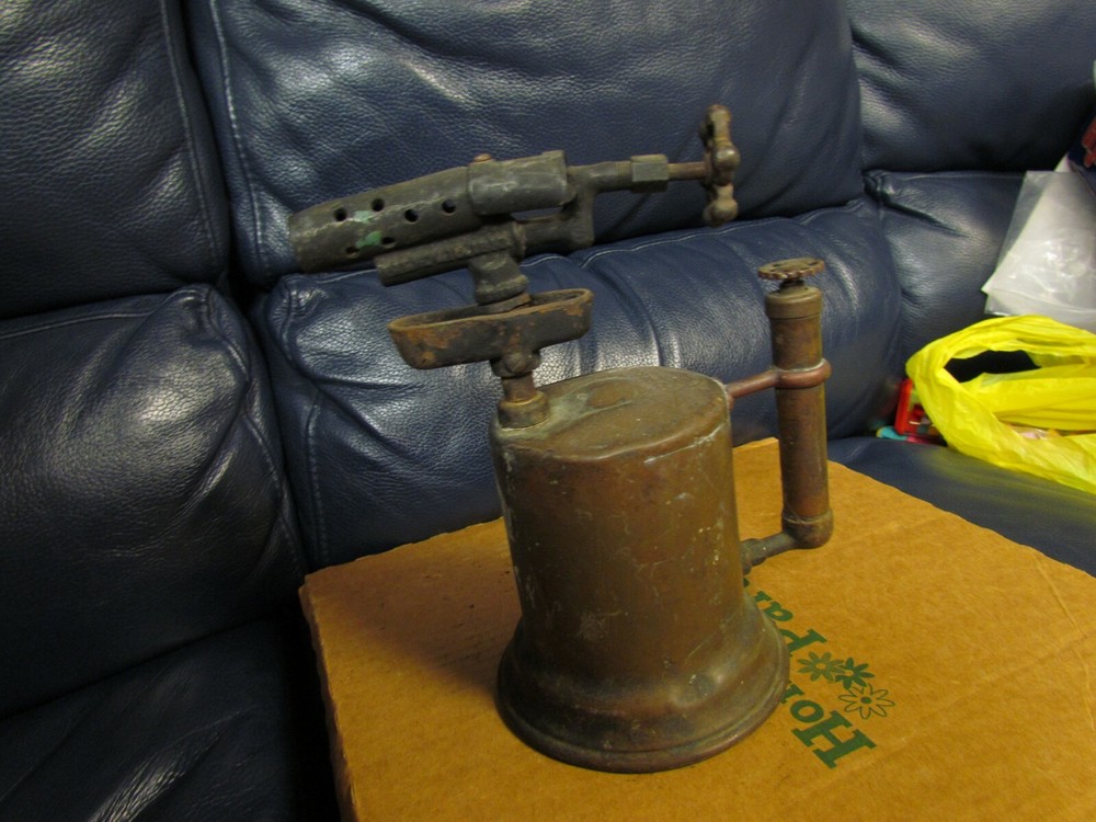 Vintage Antique Turner Brass Soder Torch Gas Blow Torch (8)
