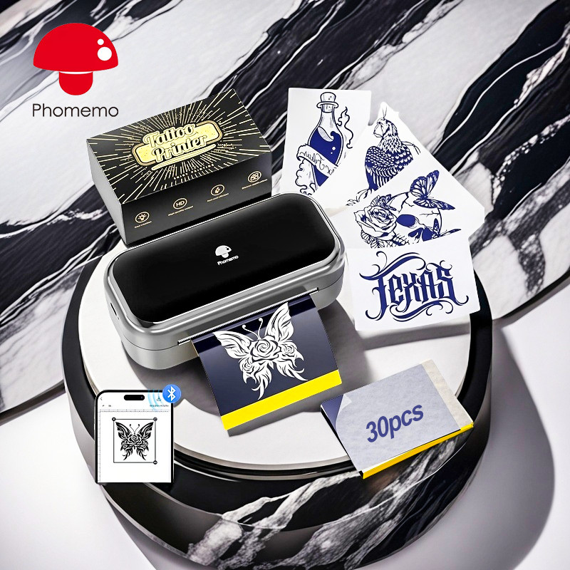 Phomemo TP31 Tattoo Stencil Printer Mini Tattoo Printer w/ 30pcs Transfer Paper