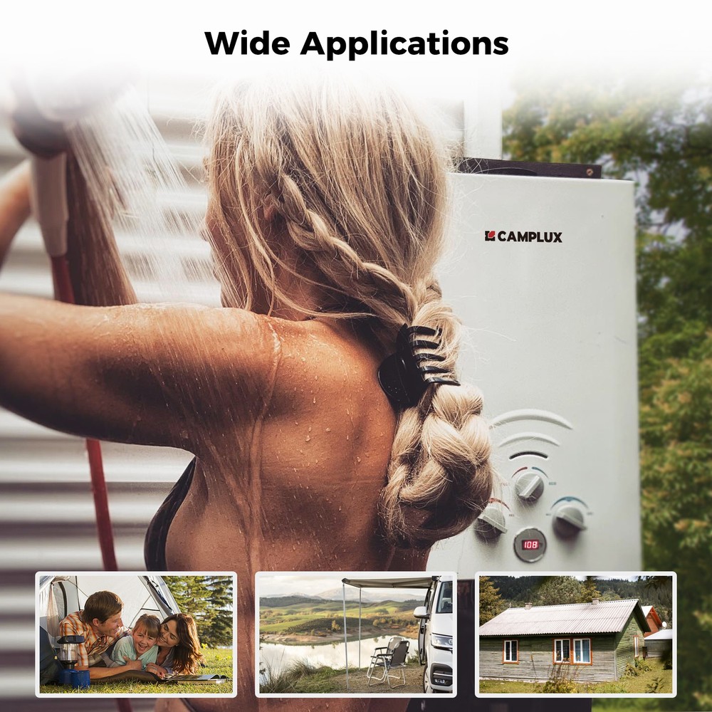 6L Propane Gas Tankless Water Heater On-demand Hot for Outdoor Portable Shower