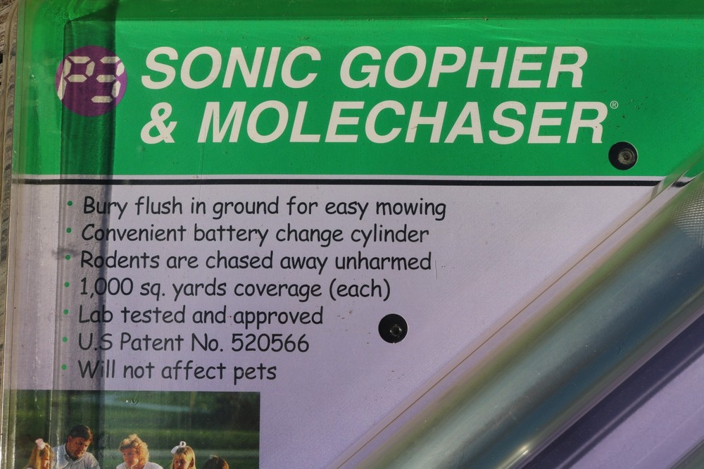 P3 Sonic Mole & Gopher Chaser 2-Pack - Humane Repellent - Safe Non-Toxic No-Kill