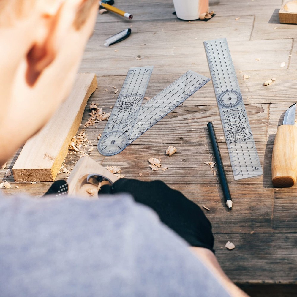 Plastic Goniometer Quick Angle Protractor Clear Angle Finder Angle Ruler With 7