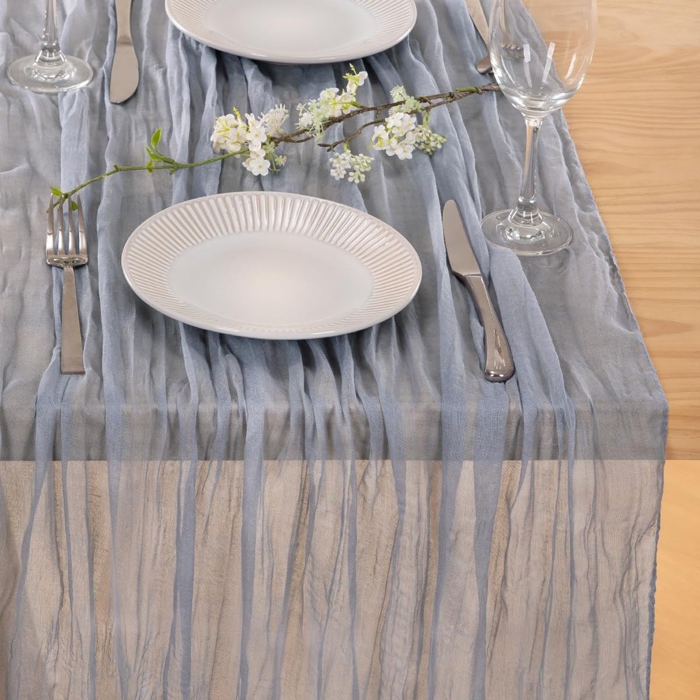 Grey Table Runner Cheesecloth Table Runner 10ft Sheer Rustic Gauze Cheese Clo...