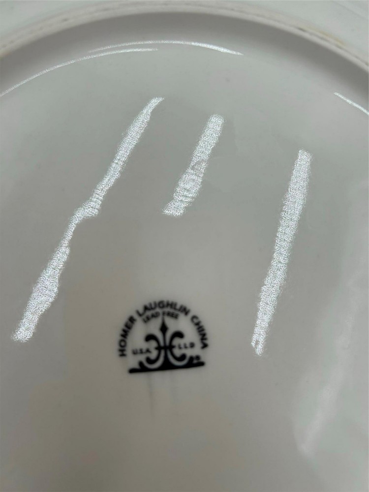 4) HOMER LAUGHLIN DINNER PLATES DOUBLE BAND RESTAURANT WARE
