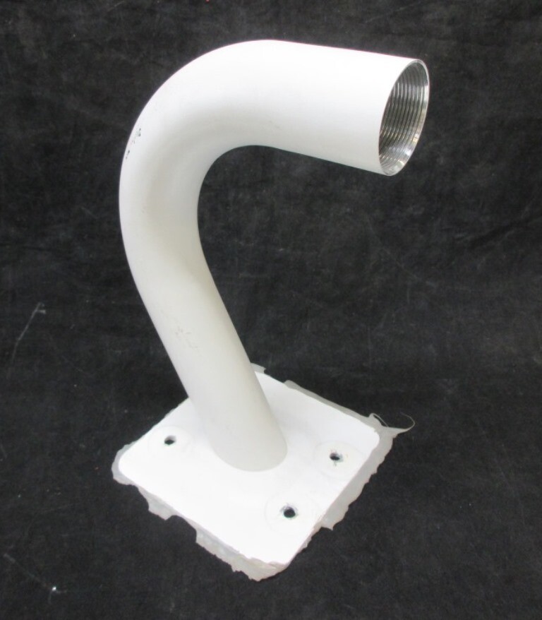 SECURITY CAMERA WALL BRACKET, 9" H X 1-3/8"-18 PORT, WITH MOUNT PLATE