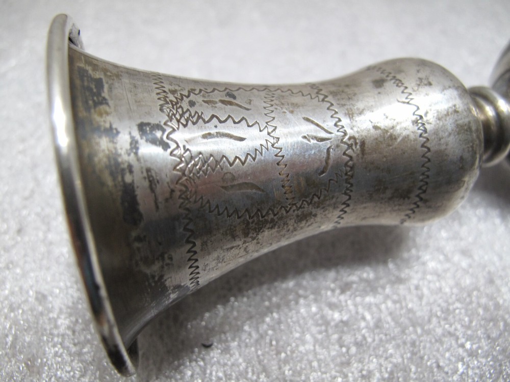 Vintage Sterling Silver Chased Footed Kiddush Cup