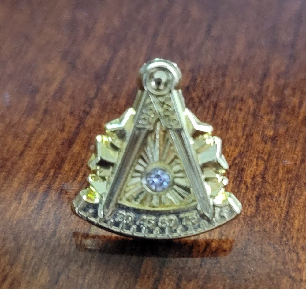 Past Master Mason Masonic Lodge Lapel Pin rubber back